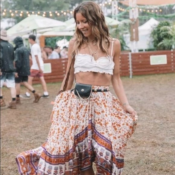 SOLD Spell Gypsy Collective CASTAWAY Skirt ORANGE - Picture 2 of 8